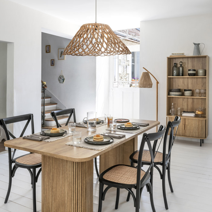 Bibliothèque 2 portes "Colva" effet chêne 80x180cm