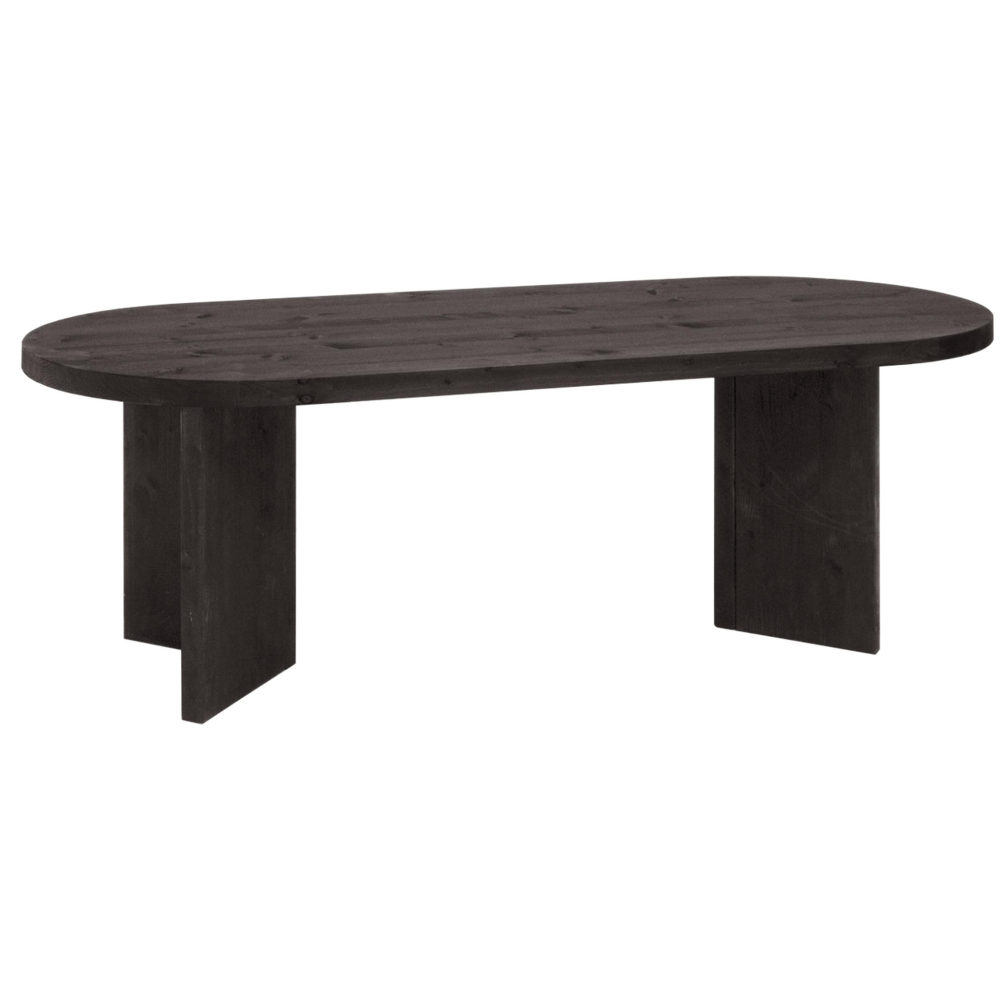 Mesa de centro de madera maciza en tono negro de 120cm Alto: 40 Largo: 120 Ancho: 55