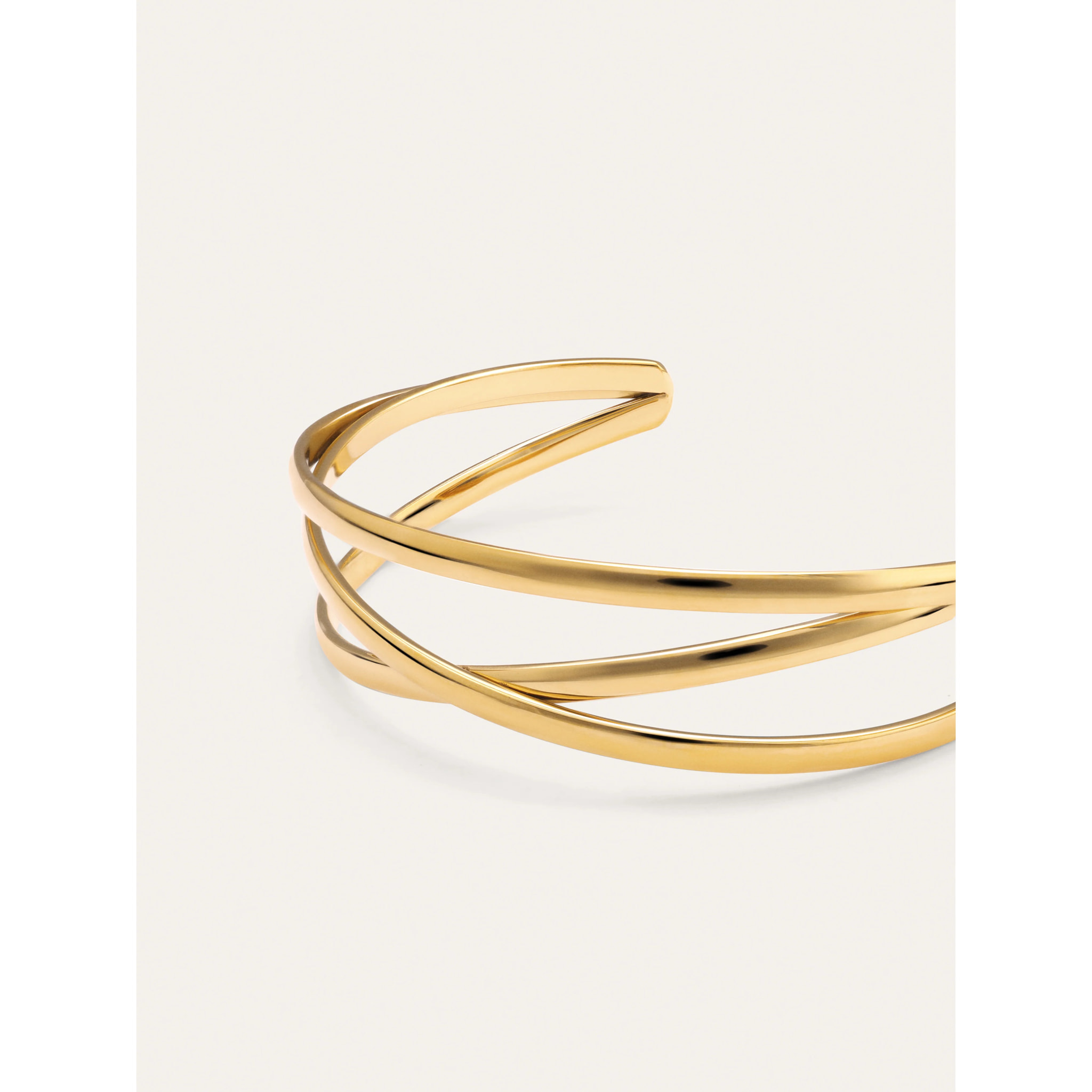 Brazalete Triple Diana Acero Baño Oro