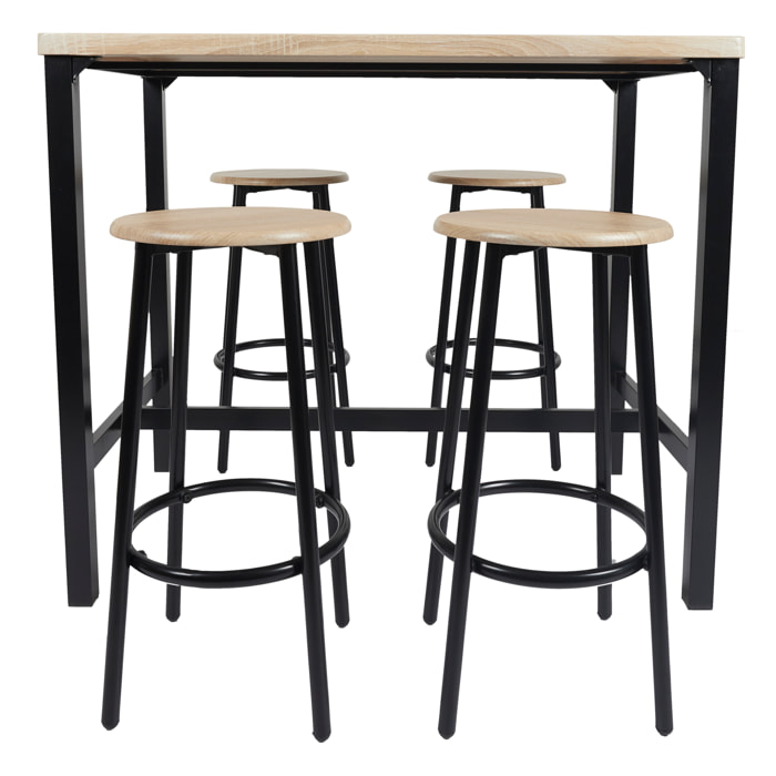 Table Mange Debout Et 4 Tabourets Loka