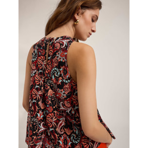 Motivi - Top con fantasía étnica - Rojo