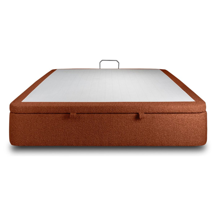 Sommier Coffre en tissu bouclette - Grand espace de rangement et ouverture facile - Montage rapide, adapté à tous les matelas - Hauteur Totale de 39cm - 2 places