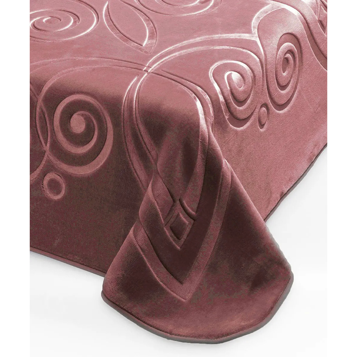 Coperta Plaid Rosa Opale in tinta unita con morbido pile di poliestere