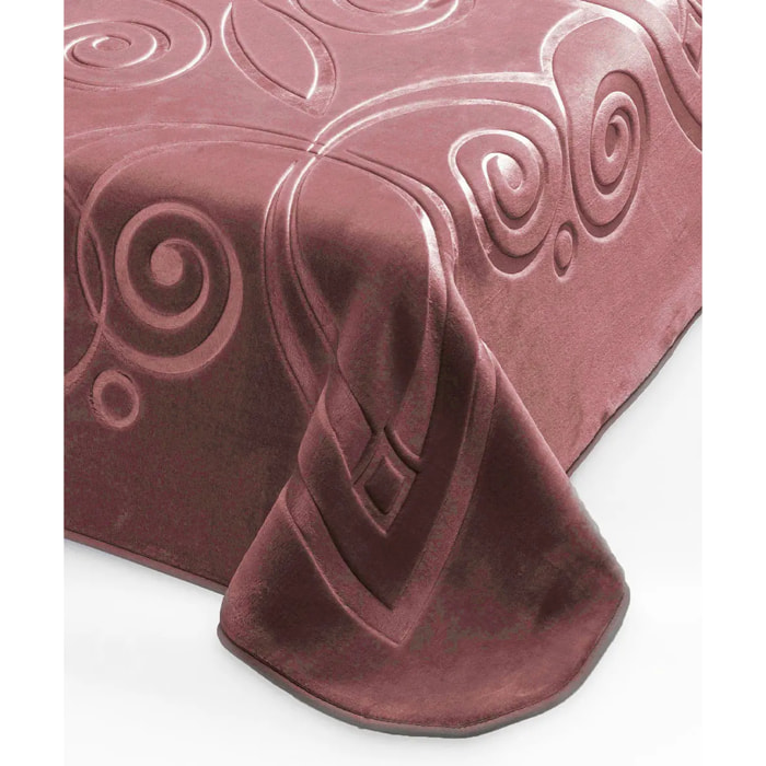 Coperta Plaid Rosa Opale in tinta unita con morbido pile di poliestere