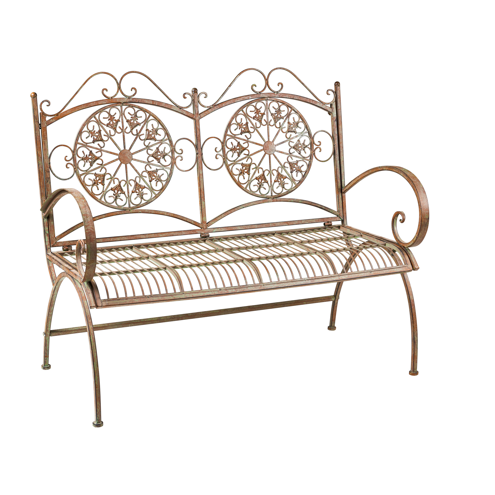 IRON LINE - CHATEAU SET 4 PEZZI VERDE - misura TAVOLO 100x60x56 , SEDIA 59X49X99, PANCA 113X49X99 H43