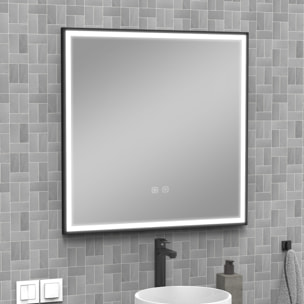 Miroir de salle de bain LED tactile Alday, 80 cm