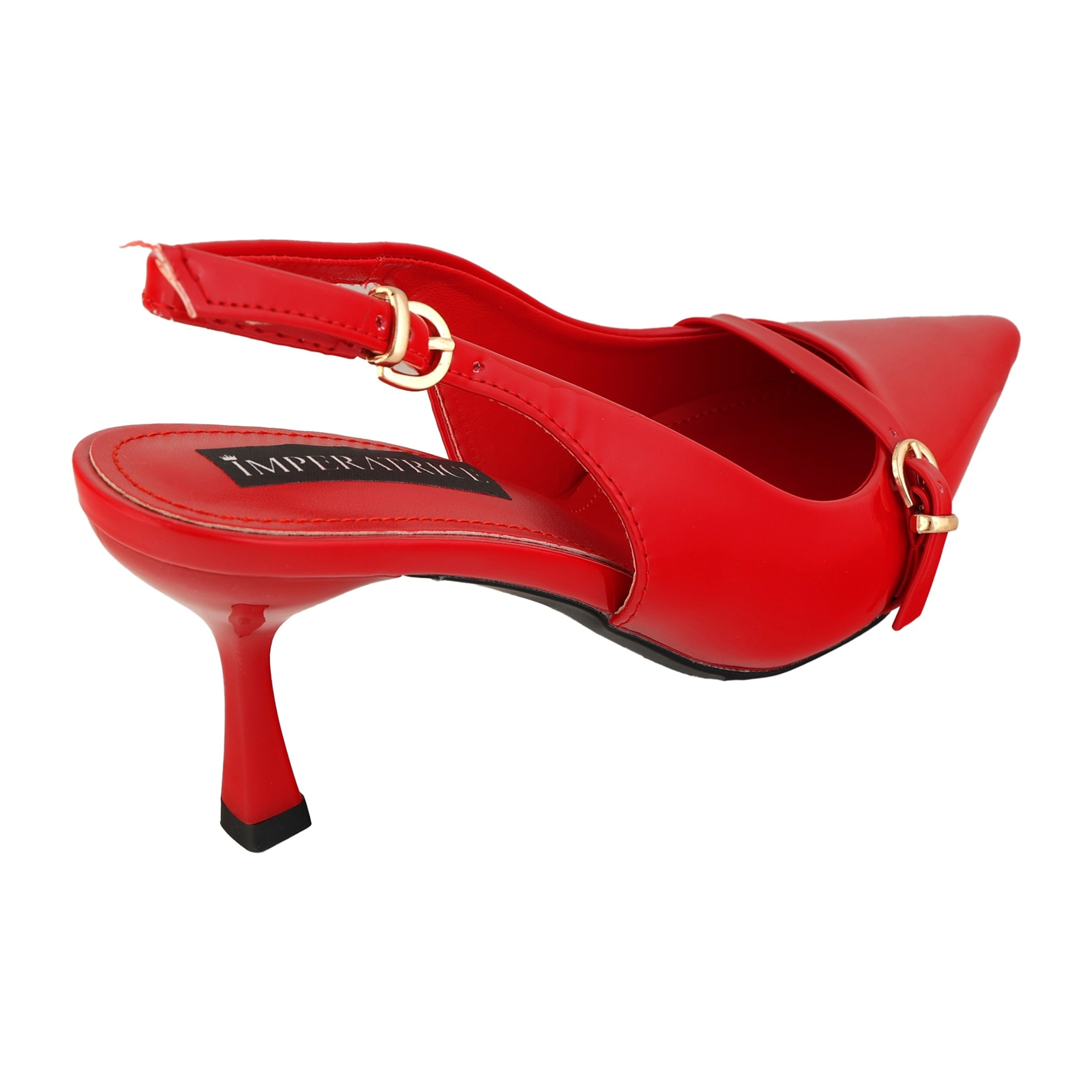Decolletè slingback verniciate con cinturino