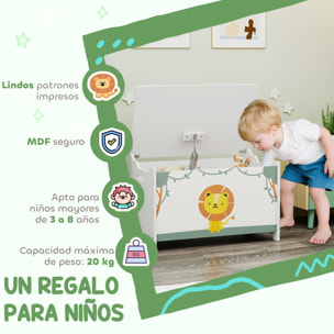 Caja de Almacenaje Juguetes, 53L, Baúl Juguetes Infantil, Organizador Juguetes con Tapa Abatible, Pistón de Gas para Niños, Niñas, Libros, Ropa en Guardería, Sala de Juegos, Dormitorio, Verde