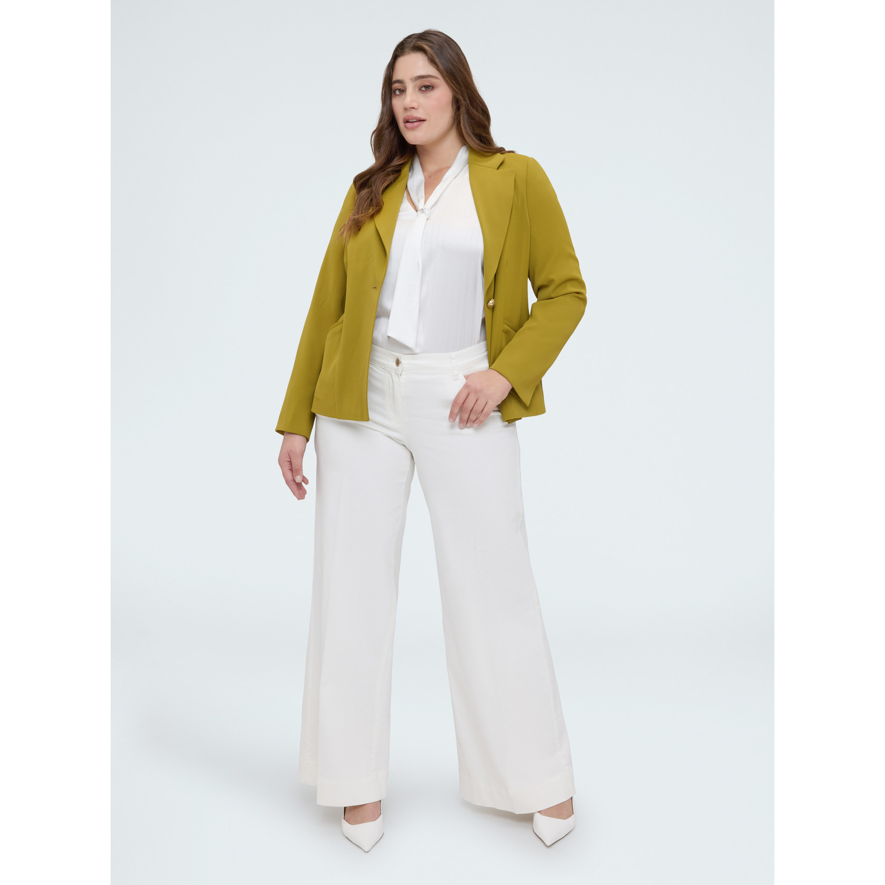 Fiorella Rubino - Blusa de satén con corbata - Blanco