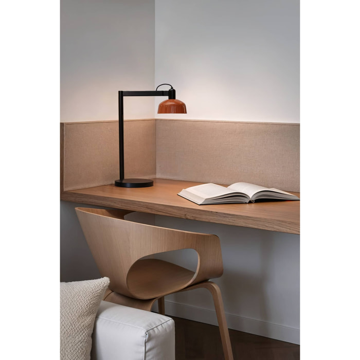 TATAWIN Lampe métal de table orange roux