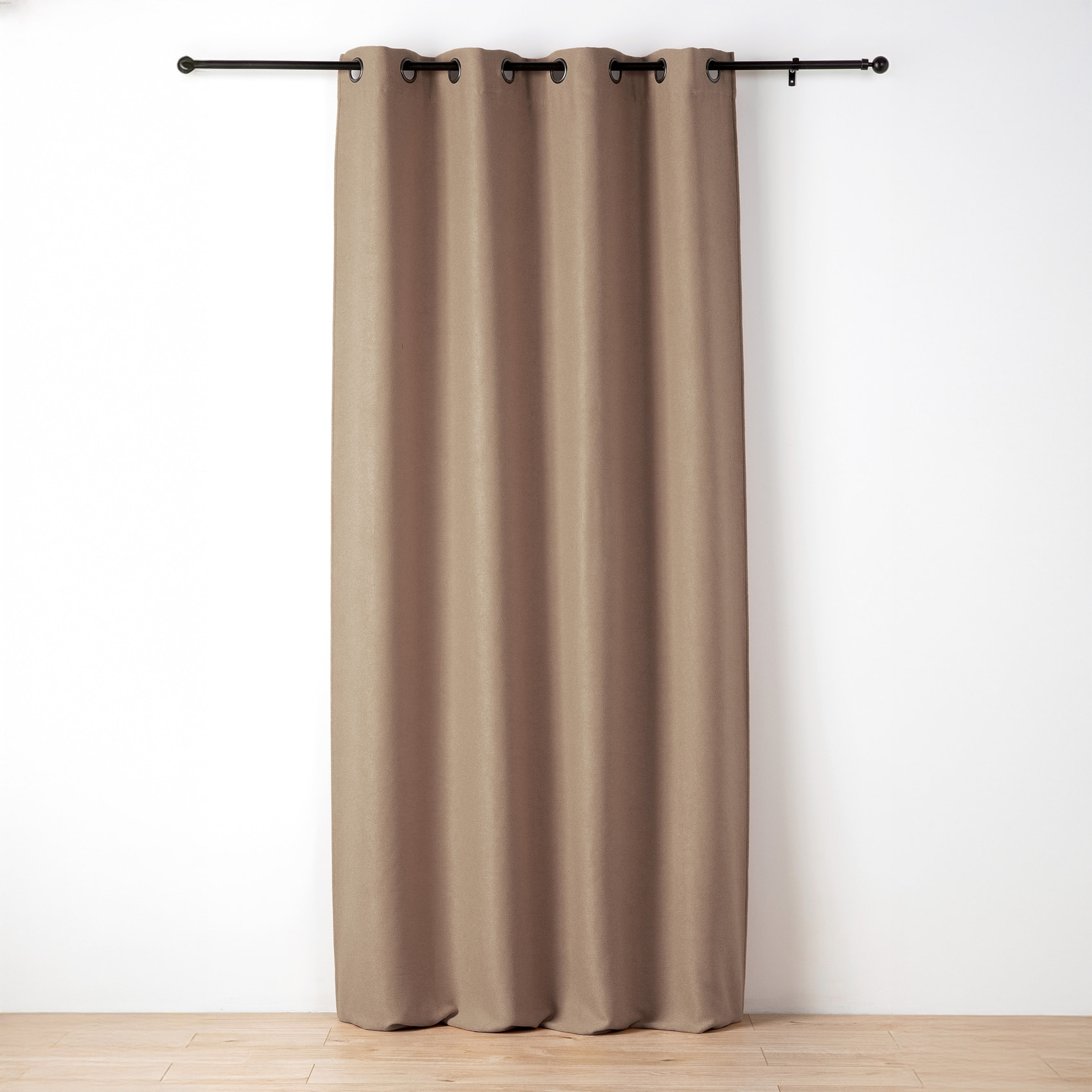 Rideau uni texturé  - Effet bouclé - Beige Chamois