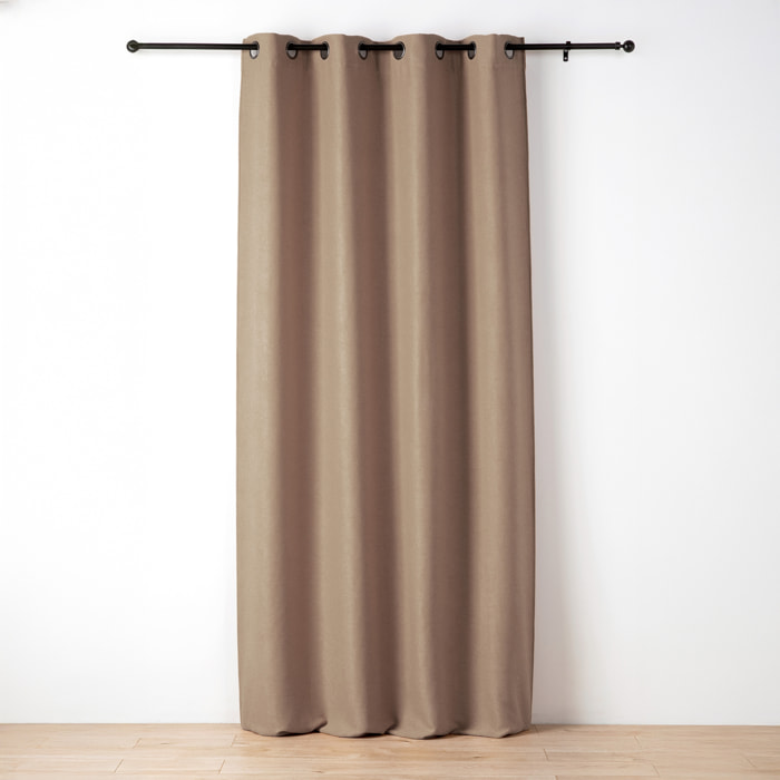 Rideau uni texturé  - Effet bouclé - Beige Chamois