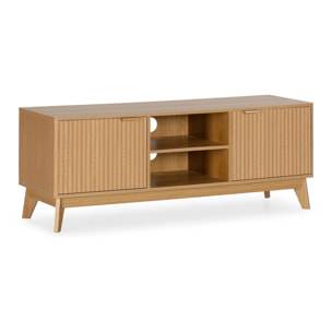 Mueble Tv Oporto 2 puertas 2 huecos efecto Roble