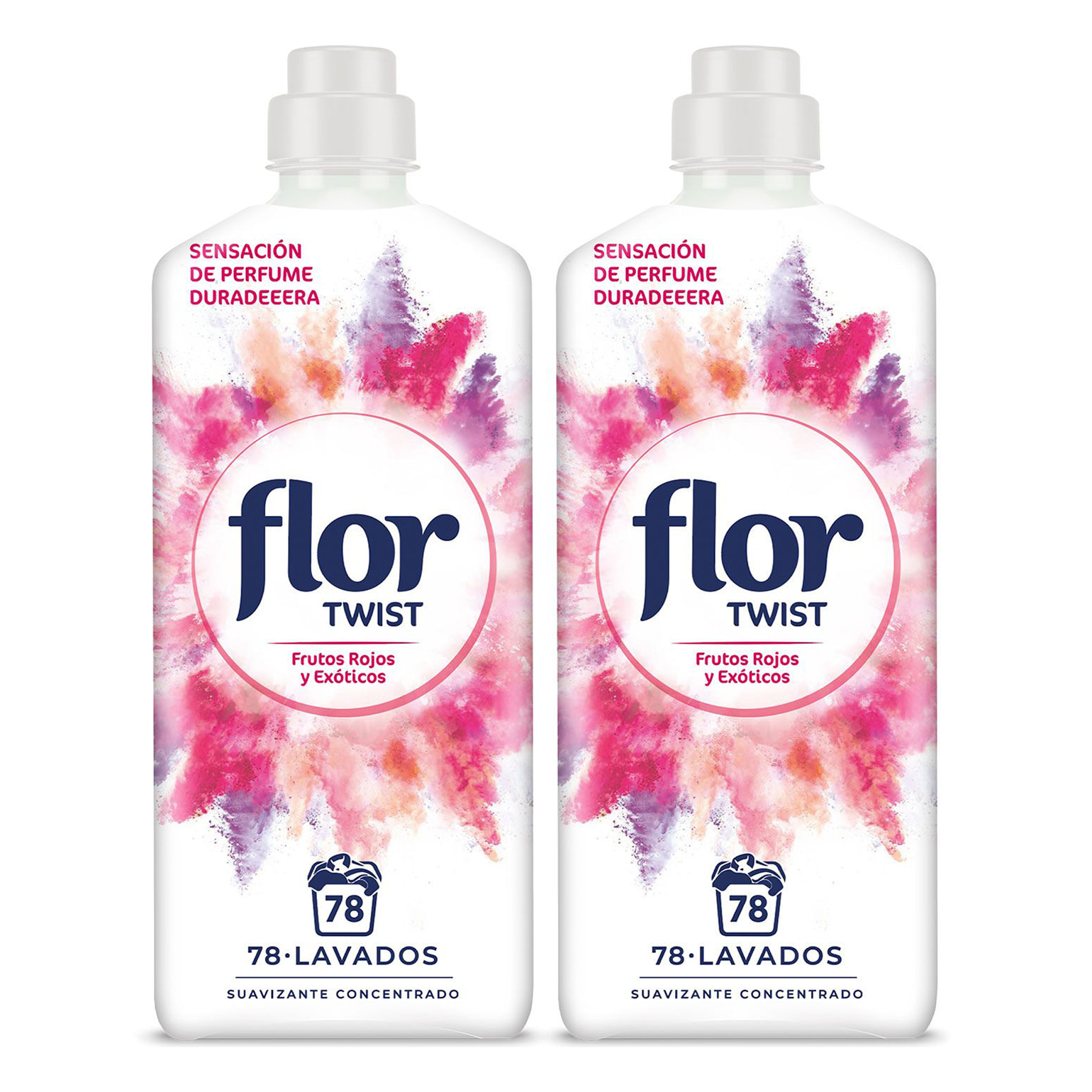 Flor Twist Frutos Rojos y Exóticos - Suavizante concentrado para la ropa con notas naturales - 78 lavados