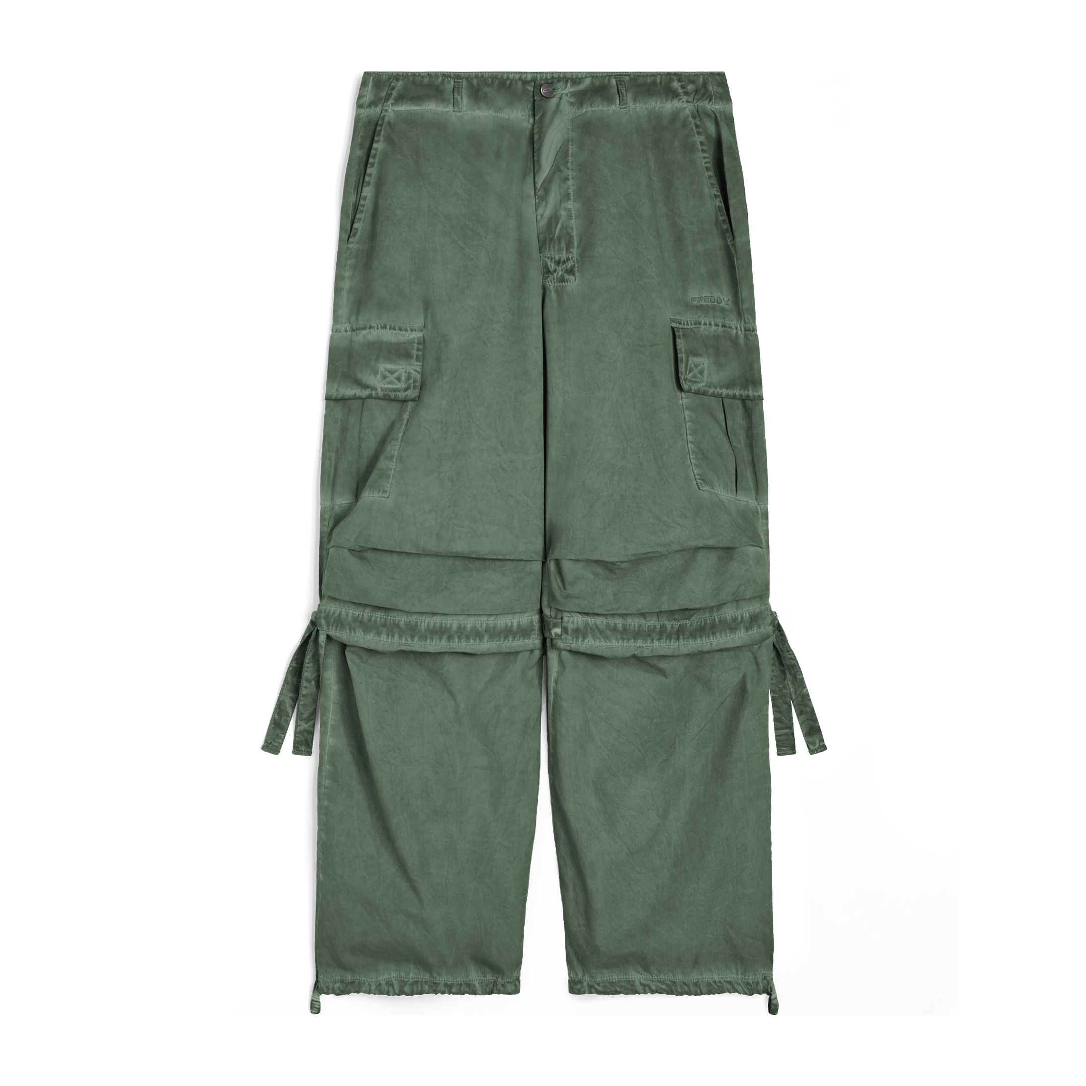 Pantaloni cargo da donna in tessuto popeline effetto used