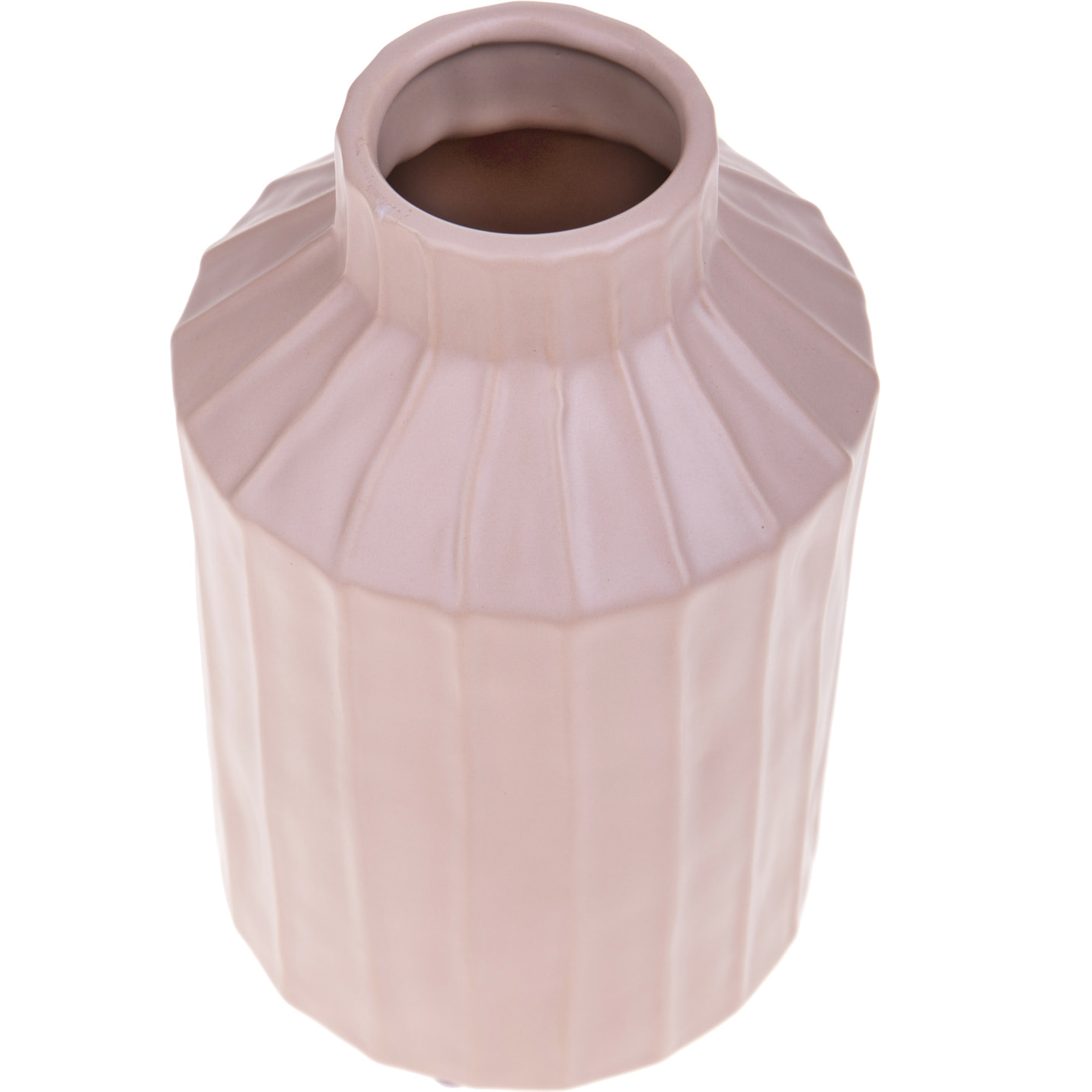 Vaso Rigato H.22 Cm - Pezzi 2 - 14X22X14cm - Colore: Arancio - Bianchi Dino - Decori Casa E Complementi