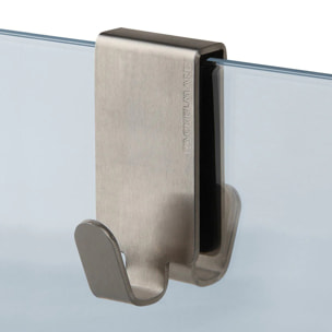 Lot de 2 doubles crochets pour paroi de douche en inox Fackelmann Tecno