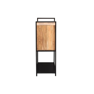 Buffet haut en bois massif et métal noir 2 portes L85 cm ARTHUS
