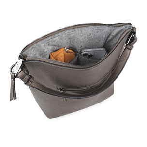 Bolso Hobo-Hombro Lois Dewey Plata Oscuro