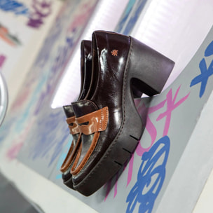 Zapatos con tacón 1654 NAPPA SHINNY BLACK-JUNGLE/SOFIA color Black-jungle