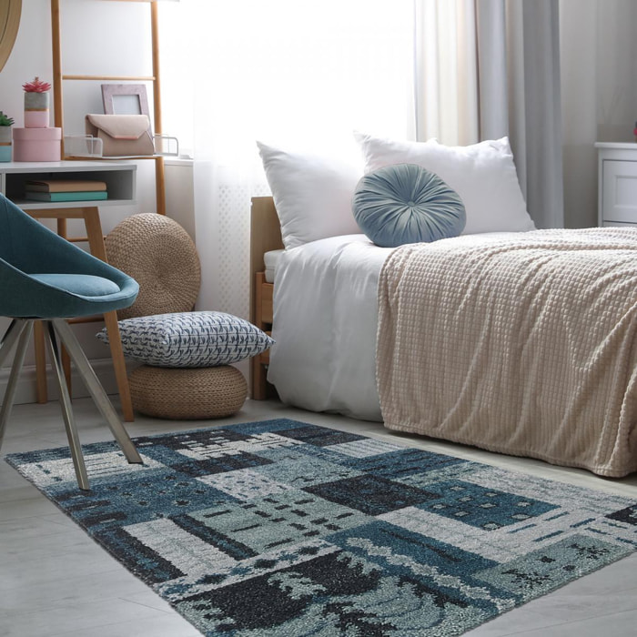 Tapis salon et chambre fait main en laine motif géométrique KOHI