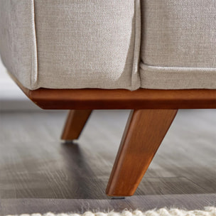 KINSALE Canapé angle design en tissu gris 5/6 places