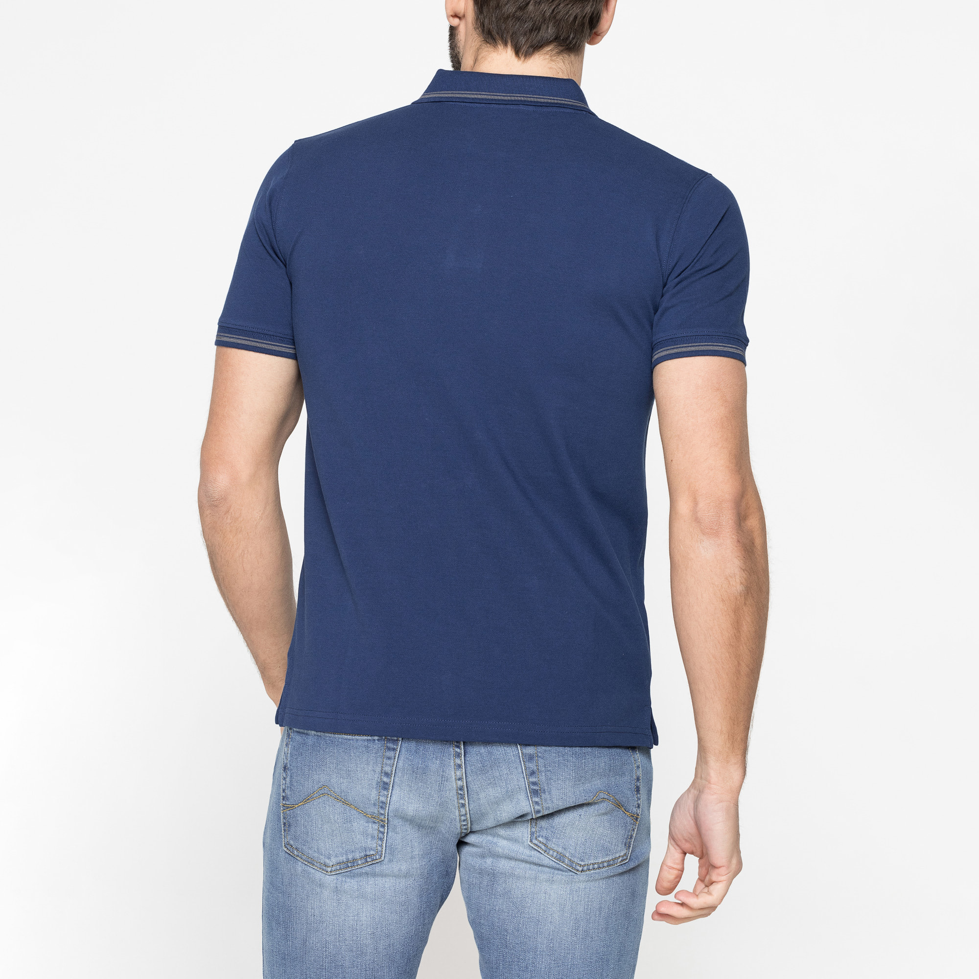 POLO IN PIQUET DI COTONE CON TIPPING A CONTRASTO