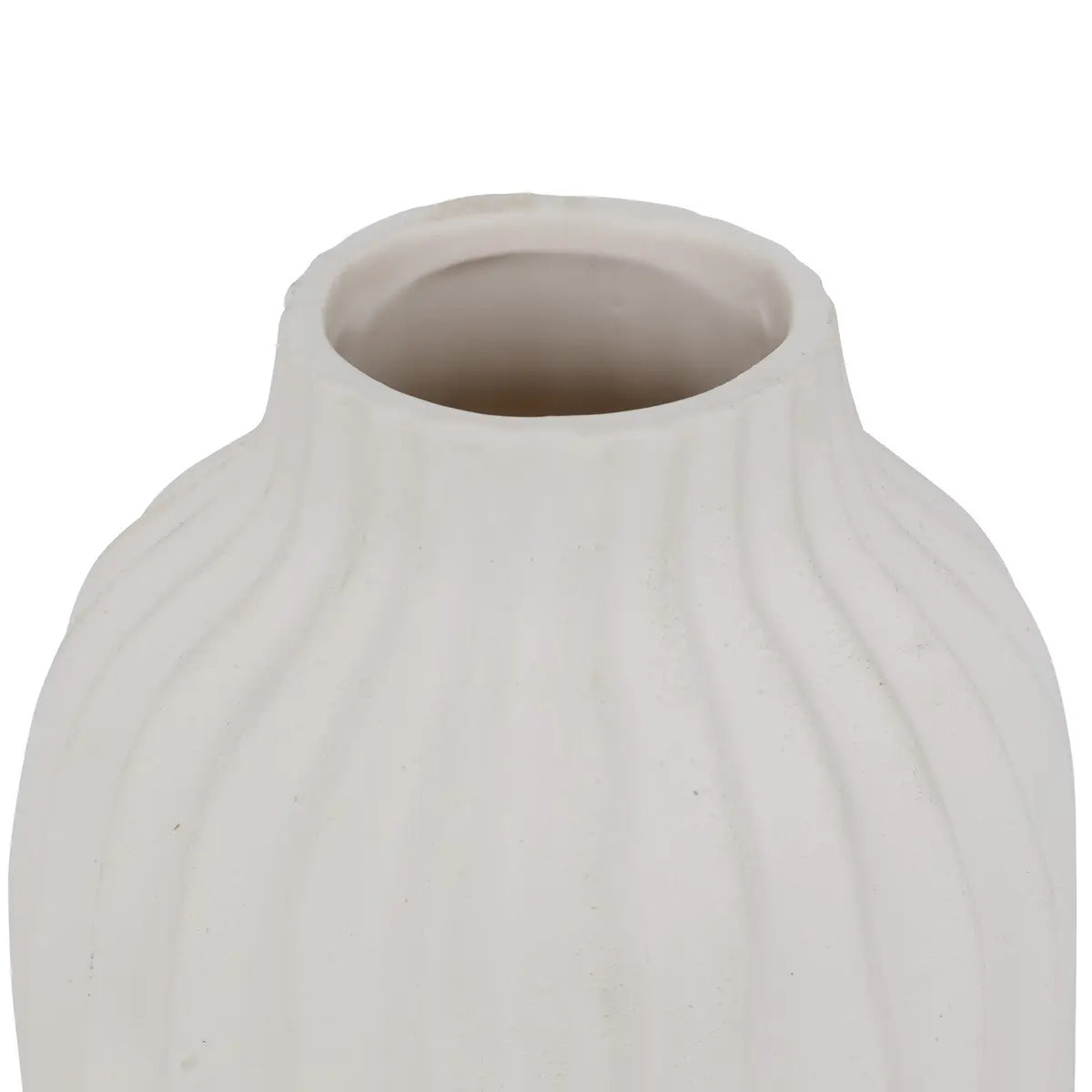 Vase strié "Fernan" céramique blanc H22cm