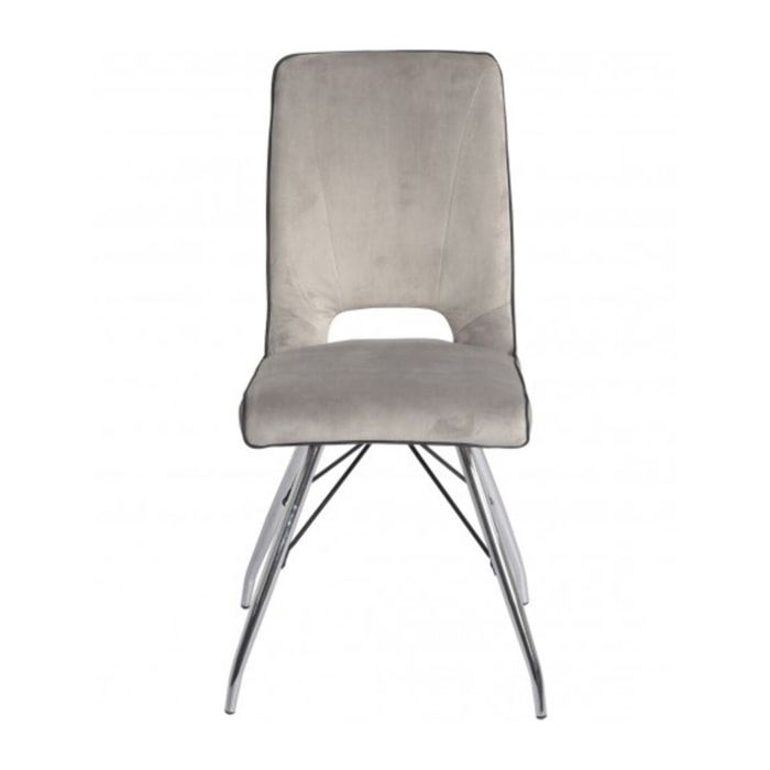 Chaise en velours avec piètement en acier - VELVET