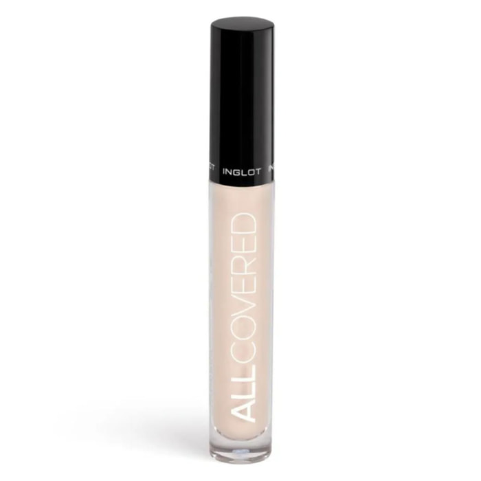 INGLOT All Covered Under Eye, Corrector de maquillaje, Alta cobertura, Anteojeras, Hidratante, Acabado natural, Waterproof, Con ingredientes antiedad y vitamina E, Formula vegana 4,2ML 102 Beige claro con subtono neutro, pieles muy claras.