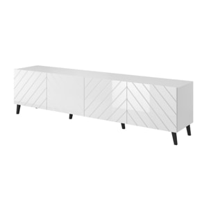 Chloe - meuble TV - 200 cm - style contemporain - Blanc