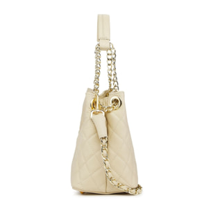 Borse Donna colore Beige-in pelle Made in Italy 21x24x14cm