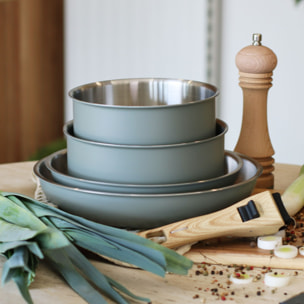 Batterie de cuisine 5 pièces en acier inoxydable - tous feux EASYNOX