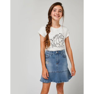 Camiseta blanca "Solar Cherries" para niña