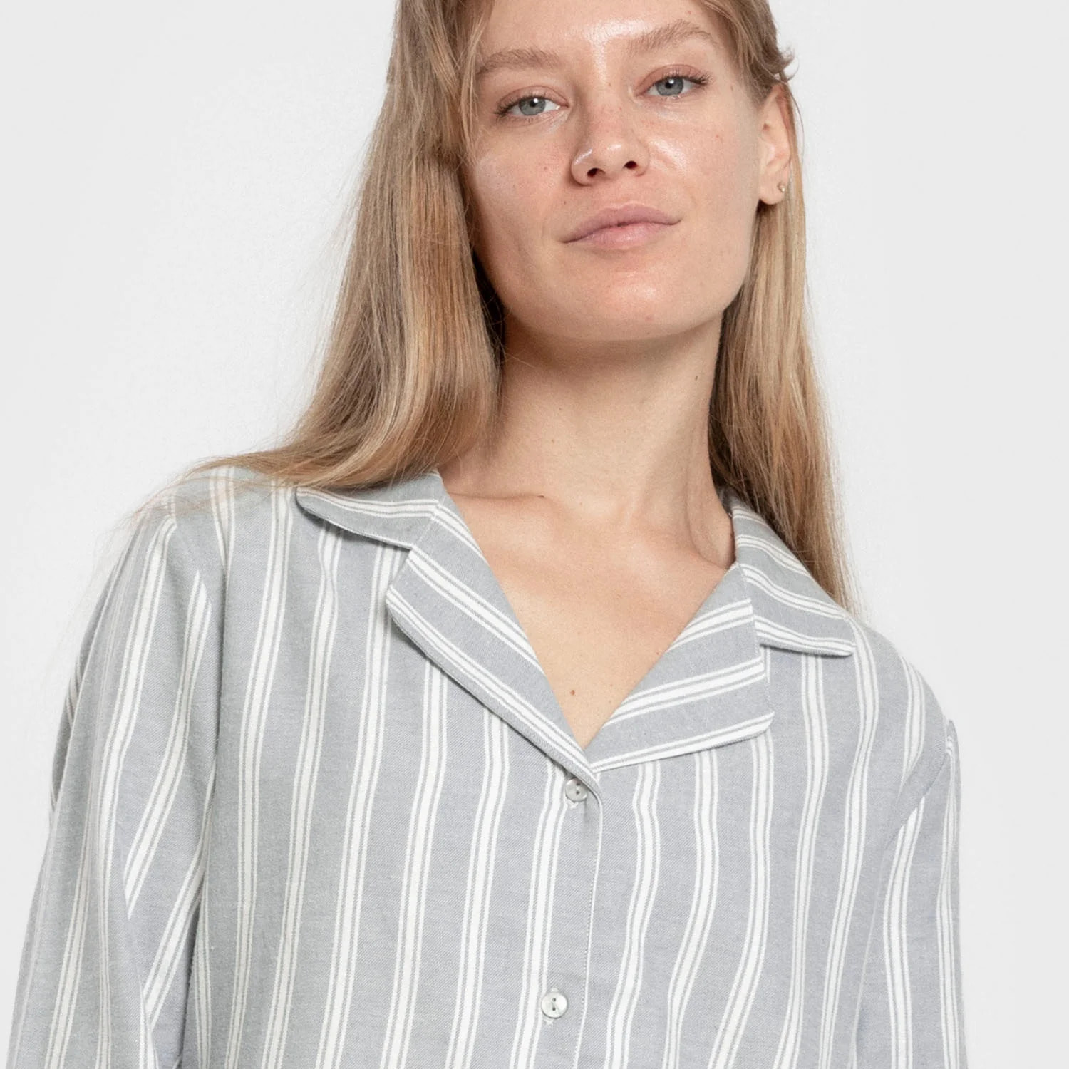 Pigiama in flanella a camicia a manica lunga da donna raya marsella verde azulado