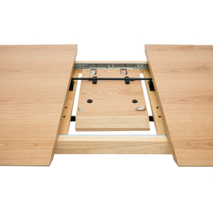 Table extensible rallonges intégrées rectangulaire en bois clair chêne L140-170 cm ANK