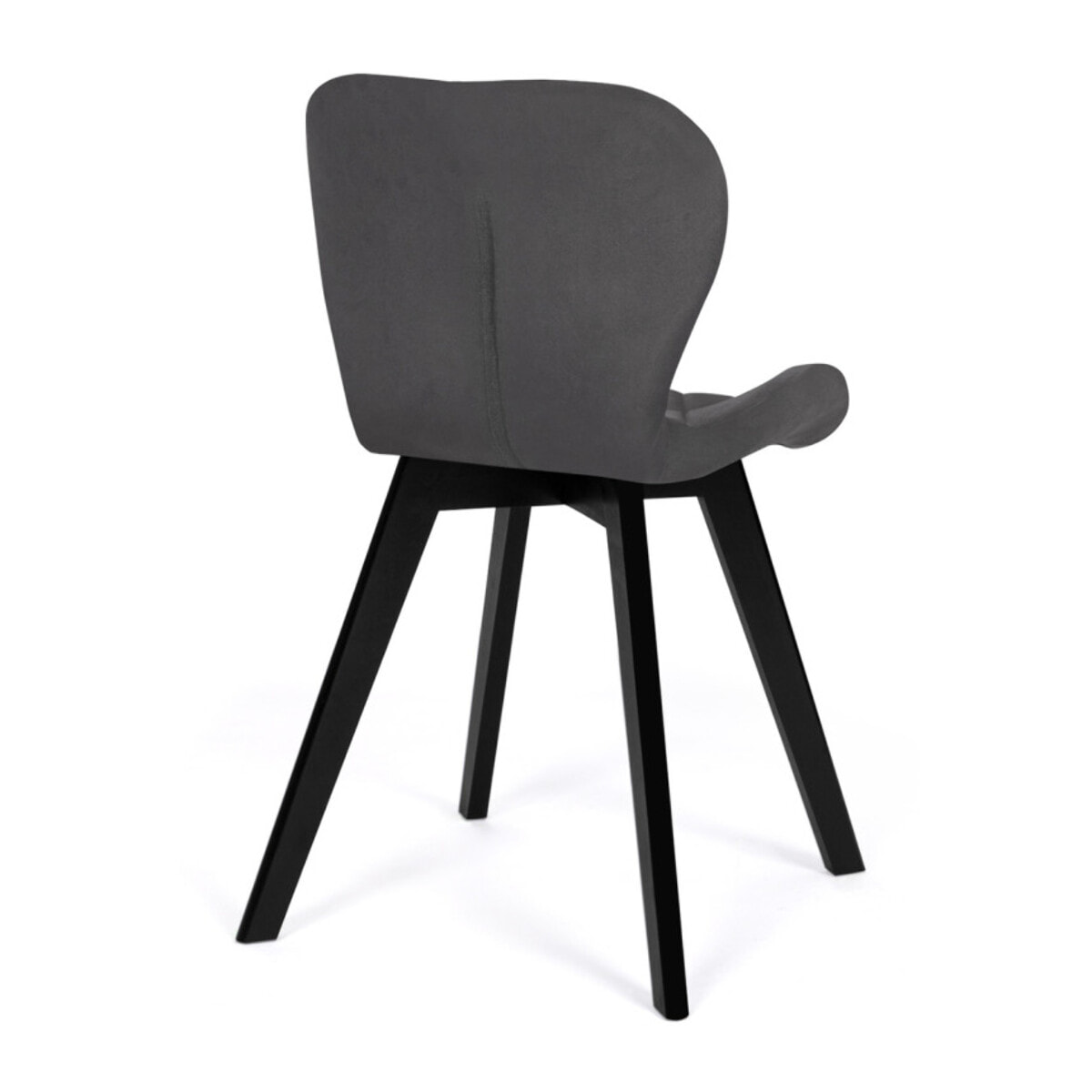 Chaises Daisy en velours et pieds noirs