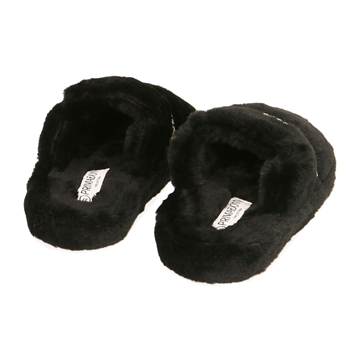 Pantuflas negras con pedrería