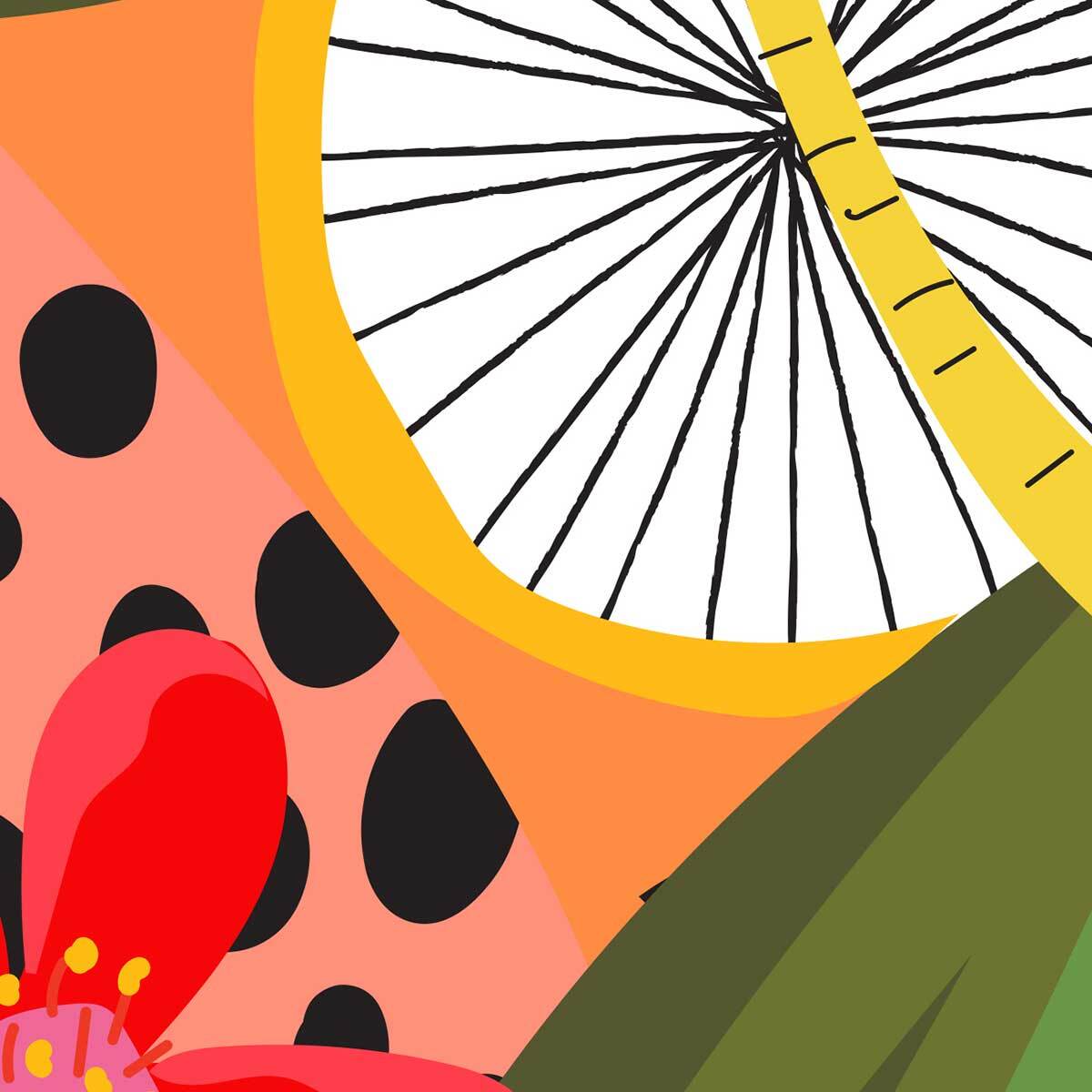 Tableau Flower Market fleurs graphiques modernes Toile imprimée