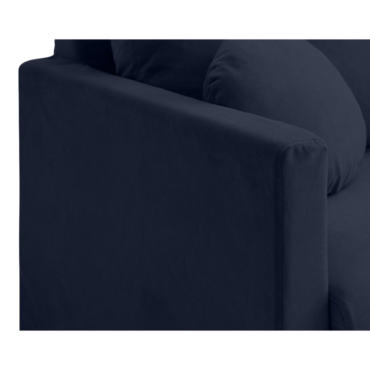 Serena - canapé droit déhoussable 2 places en tissu - Bleu marine