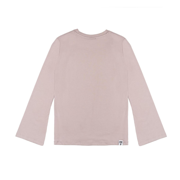 Camiseta niña Leone 1947 Apparel manga larga logo pequeño lavanda
