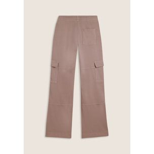 Pantaloni cargo wide leg in felpa con tasconi