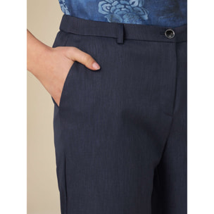 Oltre - Pantaloni a sigaretta con risvolto - Blu