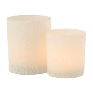 J-Line photophore Enneigé - verre - blanc - large