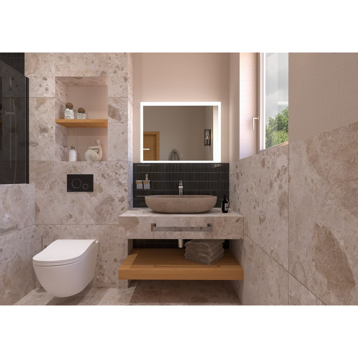 Ergo WC suspendu sans bride Vortex et fixations invisibles + abattant SoftClose (SATERG1)