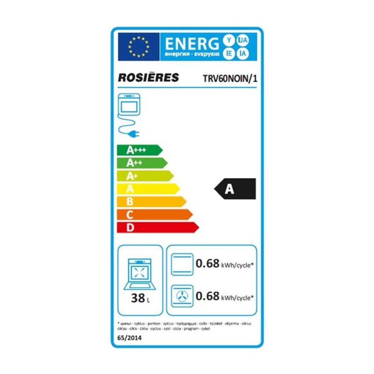Combiné four lave-vaisselle ROSIERES TRV60NOIN/1 TRIO vitro