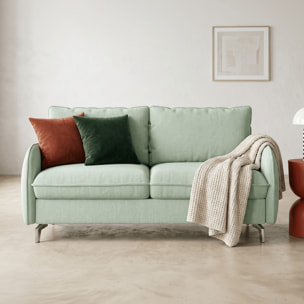 Canapé droit convertible 3 places en tissu chenille - ouverture express - NOVOLI