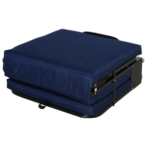 Cama Plegable Portátil Cabecera Ajustable en 5 Niveles de Ángulo 184x65x26cm Azul