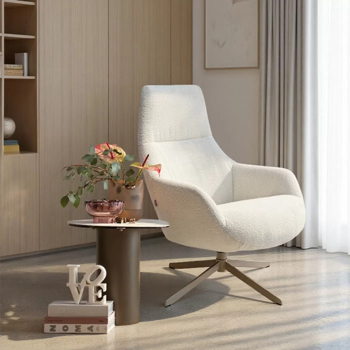 Fauteuil pivotant Mimi crème Kare Design