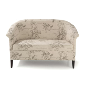 Banquette cabriolet 2 places tissu papillon gris MIRA